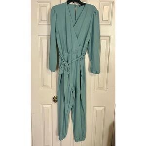 Teal Long Sleeve Jumpsuit